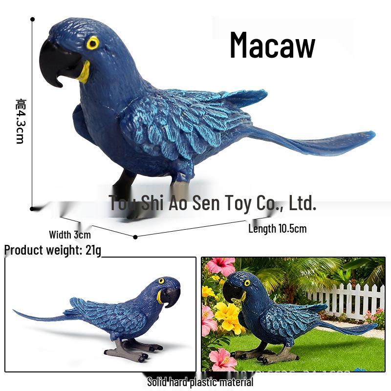 Children's Static Wild Animal Bird and Parrot Figure Set