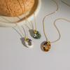 Youthway Vintage Crystal Resin Pendant Necklace For Women Minimalist  Gold Plated Stainless Steel Necklace Fashion Jewelry