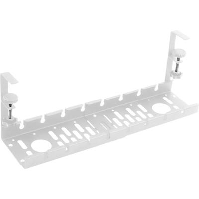 Heavy Duty Retractable Cable Organizer Tray - Iron Under Desk Cord Management for Office Home