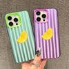 Laser Phone Case For iPhone 16 Pro Max 15 14 Plus Pro Max 11 12 13 Mini Pro Max Cover Red Striped Lemon Pattern Shockproof Shell
