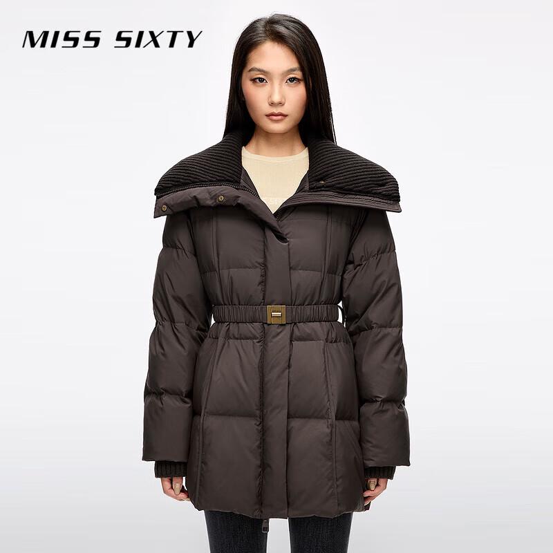 

Женская стеганая куртка MISS SIXTY на утином пуху с поясом и большим лацканом S