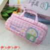 New Cute Design Stationery Pouch Embroidery Style House Pattern Pencil Storage Bags Large Capacity Pencil Case School Use