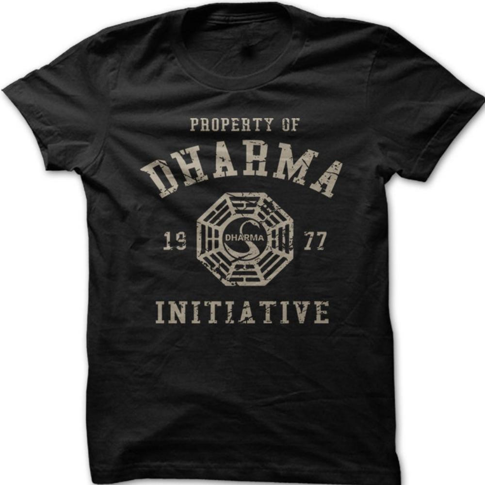 ZX Tee DHARMA Initiative 1977 TV Show LOST Printed Cotton T-shirt Short-sleeve Round Neck Regular Fit Clothes Comfortable Tops