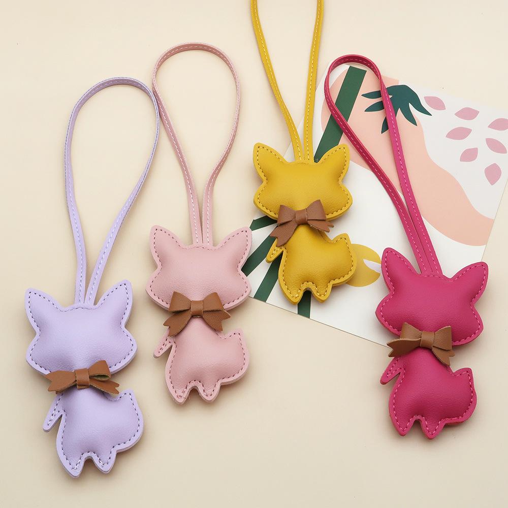 Cute Cartoon Fox Bag Pendant Couple Luggage Accessories Fashion Keychain Charm Car Accessory