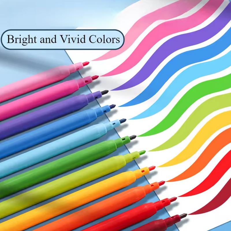 Washable Markers Set For Kids, 12/24/36/48 Art Colors Drawing Pen For Toddlers Gift,Safe And Non-Toxic Bright And Vivid Colors