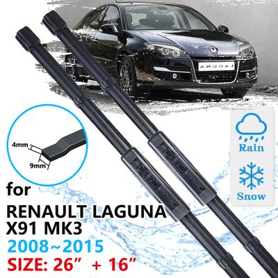 Car Front Wiper Blades For Renault Laguna X91 MK3 2008 2009 2010 2011 2012 2013 2014 2015 Windscreen Windshield Car