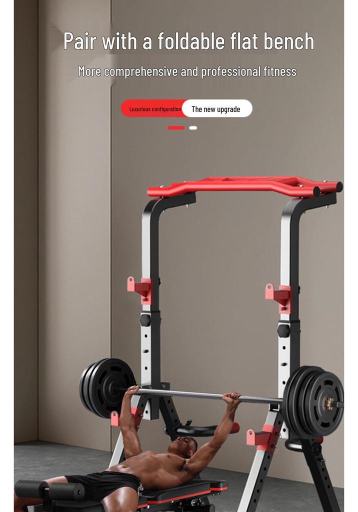 Indoor Folding Multi-Functional Pull-Up Bar Rack: Floor-Standing Single/Double Bar Fitness Equipment for Adults.