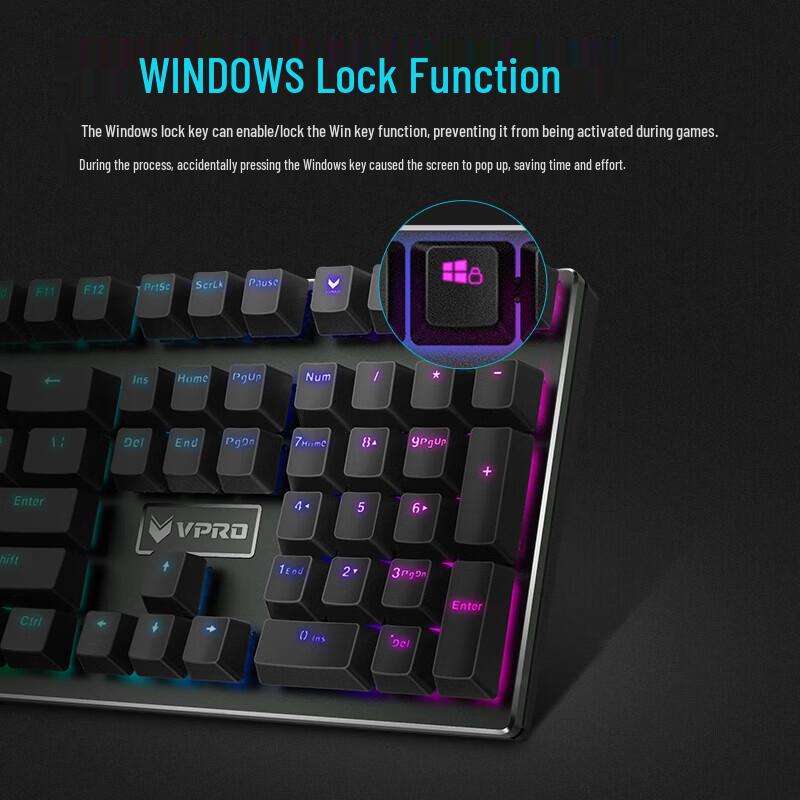 Rapoo V700RGB 108-Key Wired Mechanical Gaming Keyboard