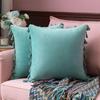 Nordic Style Solid Color Tassel Pillow Cover Short Plush Cushion Covers Bedroom Sofa Decorative Pillowcase Bohemian Style Gift Cushion Covers