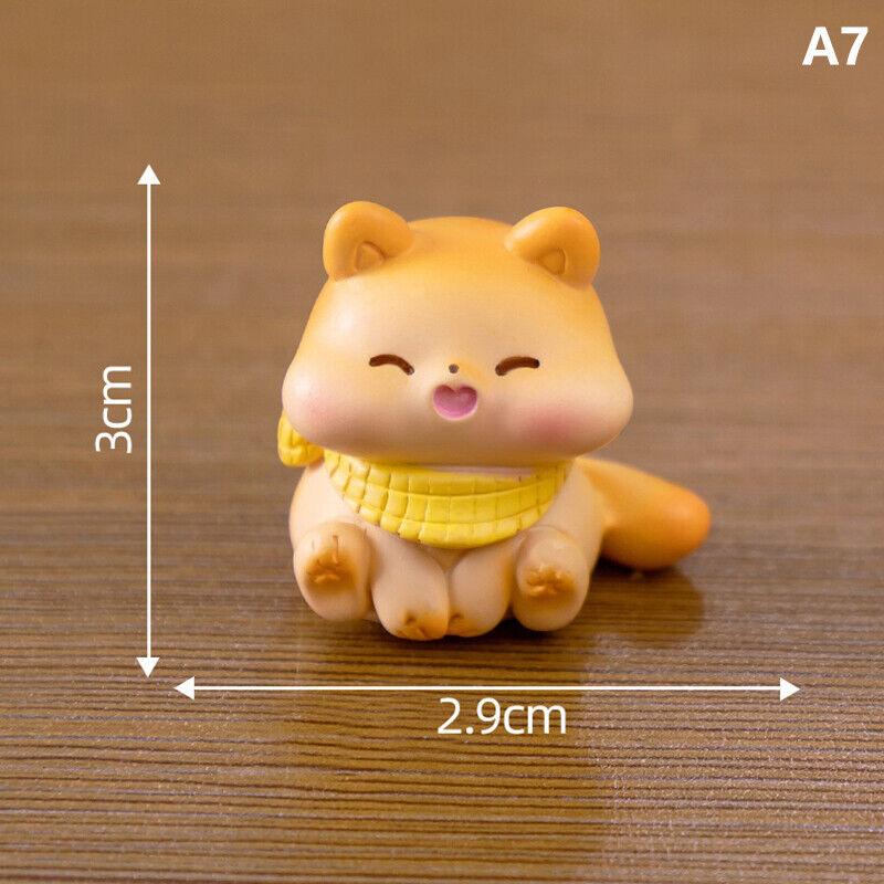 Cute Figurines Miniature Cartoon Chubby Cat Resin Ornament Micro Landscape D GF