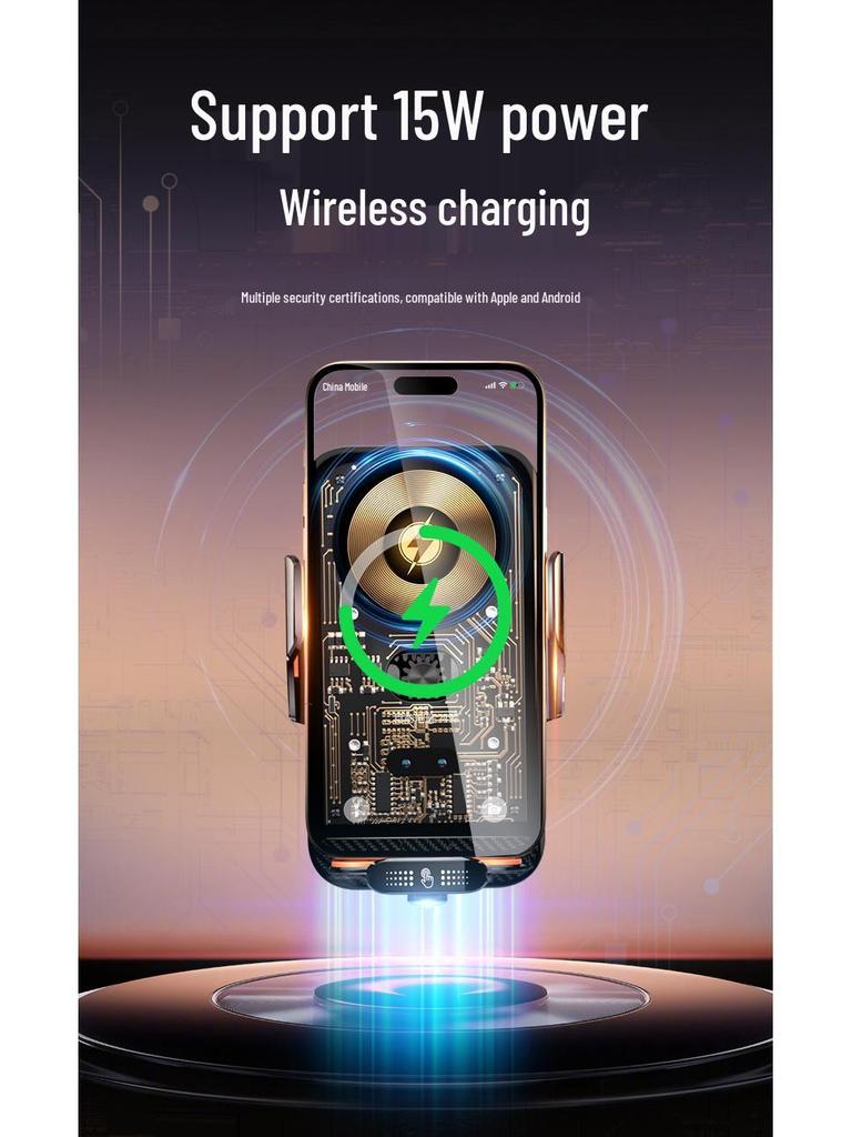 C05 66W Magnetic Fast Charging Car Wireless Charger & Phone Holder with Automatic Navigation.
