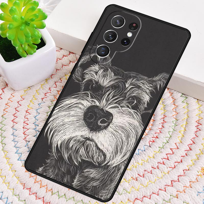 Lovely Dogs Schnauzer Silicone Phone Case For Samsung Galaxy note 10 pro S26 S25 S24 S23 S22 S21 Plus S25Ultra Capa Cover