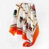 French carriage silk scarf women's satin printed scarf 91cm square scarf sunscreen headscarf imitation silk accessories shawl