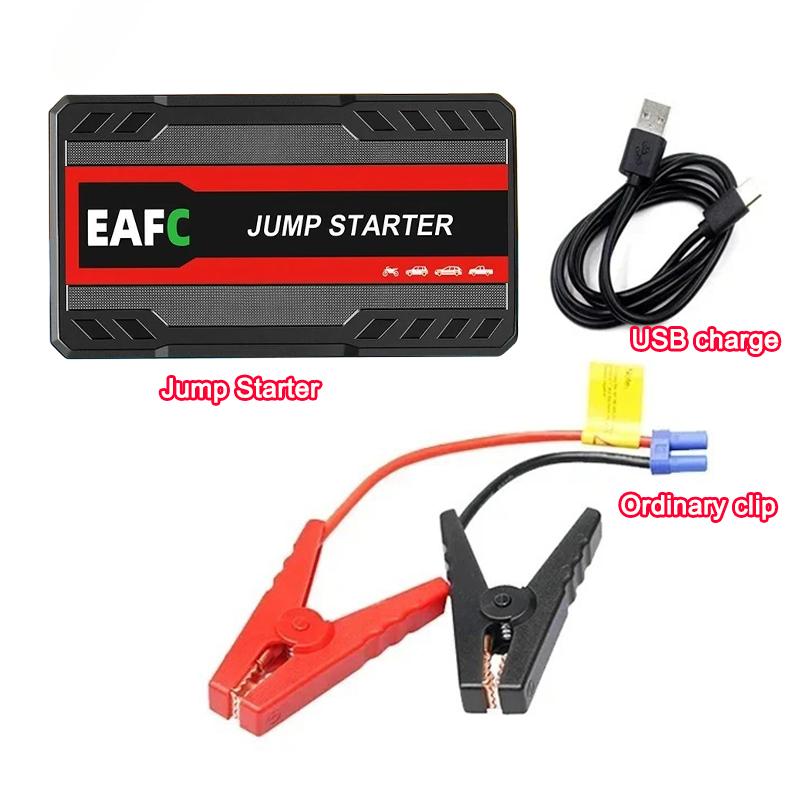EAFC 2000A/600A Car Jump Starter Power Bank Portable Starting Device Lighting 12V Petrol Diesel Car Booster With Smart Clip