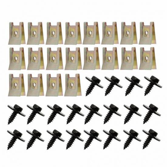 40x Car Hex Bolt U-Nut Clip Screw Fixed Body Panel Fender Fastener Kits For BMW