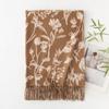 Womens Winter Printed Scarf Thick Warm Faux Cashmere Korean Style Shawl