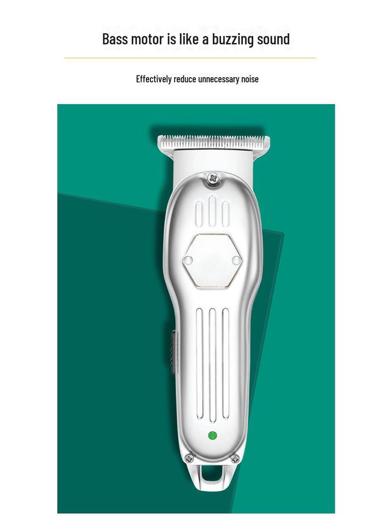 Rechargeable Hair Clipper with Adjustable Levels and Stainless Steel Blade