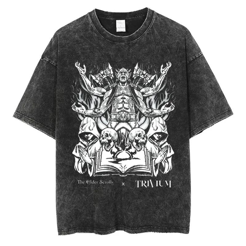Metalowy Zespół Trivium Shogun Plakat Koszulki Męskie Damskie Bawełna Vintage Spłowiałe Highstreet Oversize Męskie Damskie Koszulki Letnie