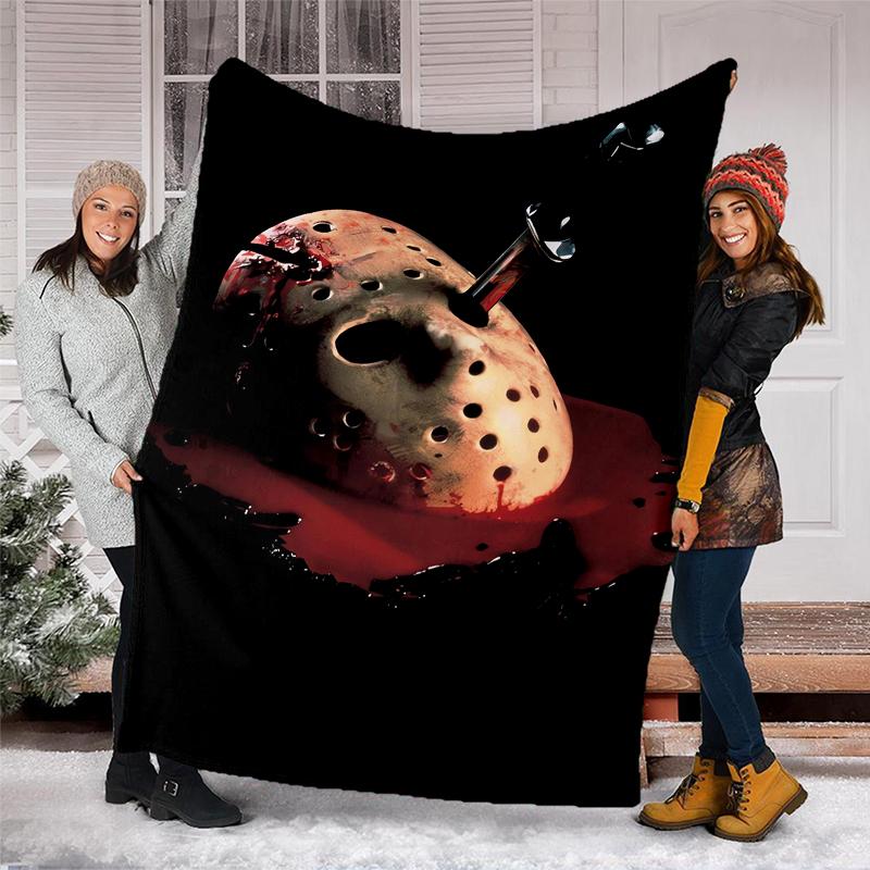 Friday the 13th Theme Printed Blanket - Perfect for Couch, Bed, Travel & Outdoor Use | Machine Washable, Cozy & Durable.