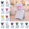 Elastic Band Chair Back Bow Decorative Belt Bows Satin Chair Sashes  Home Decor Supplies