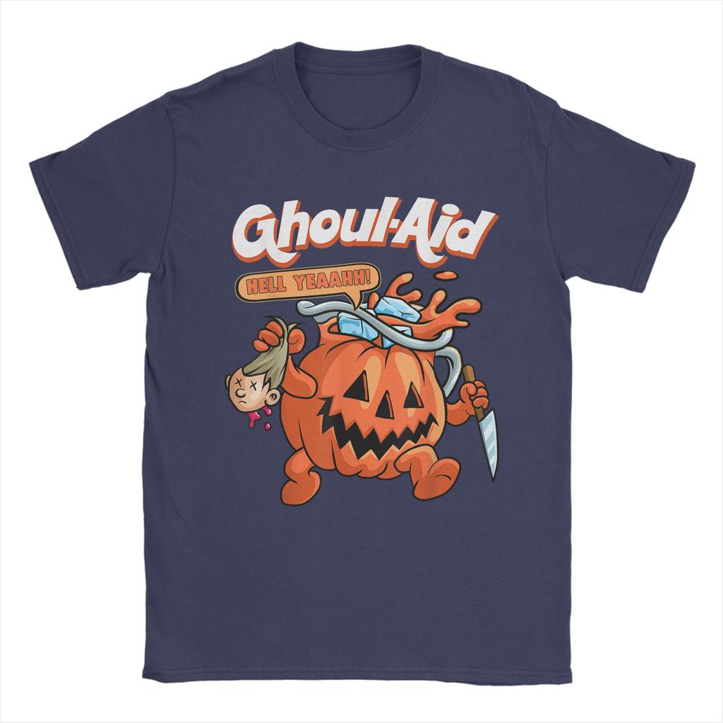 Cool Ghoul Aid Funny Ghoul Pumpkin Cute Meme Halloween T Shirt  Fashion T Shirts Short-Sleeve Tops Summer Plus Size 5XL Clothing