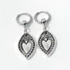 Bohemian Retro Gold Color Shield Heart-shaped Relief Pendant Dangle Earrings for Women Personality Trendy Jewelry Accessory Gift