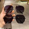 Unisex Sunglasses, Enlarged And Widened, Big Face, Thin, Uv-Proof Sunglasses, Metal Driving Sunglasses
