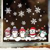 Creative Cute Christmas Snowflake Penguin Wall Decal Paper Glass Window Decal Double Sided Visual Decoration Wall Decal