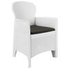 Garden Chairs 2 Pcs with Cushions White Plastic Rattan Look
