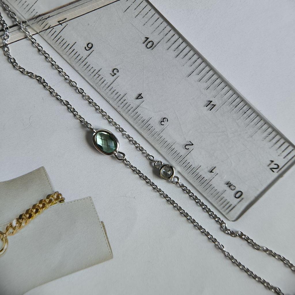 Silver Necklace with Cubic Zirconia, Item Weight 3.71 G (2184775)