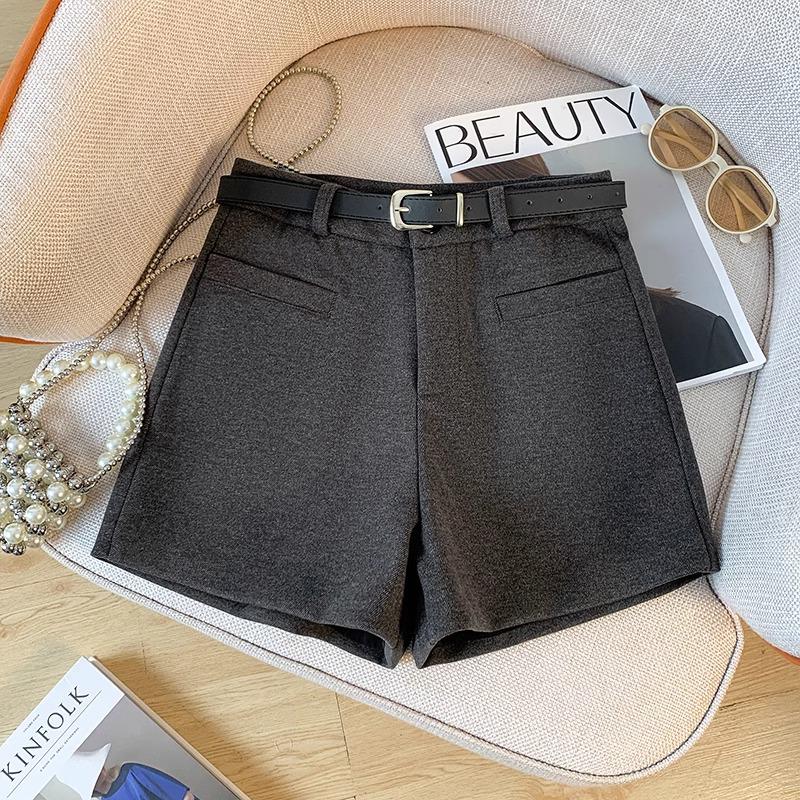 

Зима 2024 Женские повседневные шорты с широкими штанинами и высокой талией в корейском стиле с утолщением 3XL