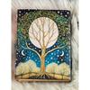 Large Tree of Life Leather Grimoire Journal: Blank Book of Shadows