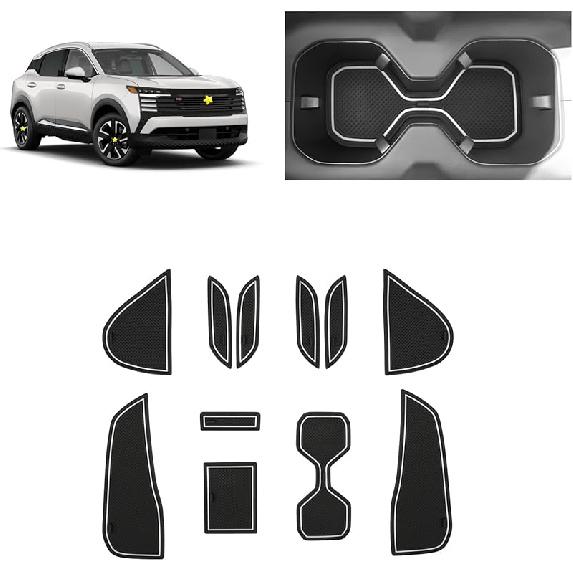 SKTU Door Slot Mat for 2025 2026 Chevrolet Equinox Door Groove Gate Pad 17Pcs Fit 2025 2026 Chevy Equinox Accessories Door Compartment Cup Center