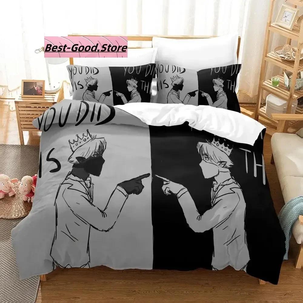 3D Print Cartoon Bed Sheet Set Ranboo Printed Bedding Duvet Cover Set Soft And Comfortable Perfect Children Room Decoration