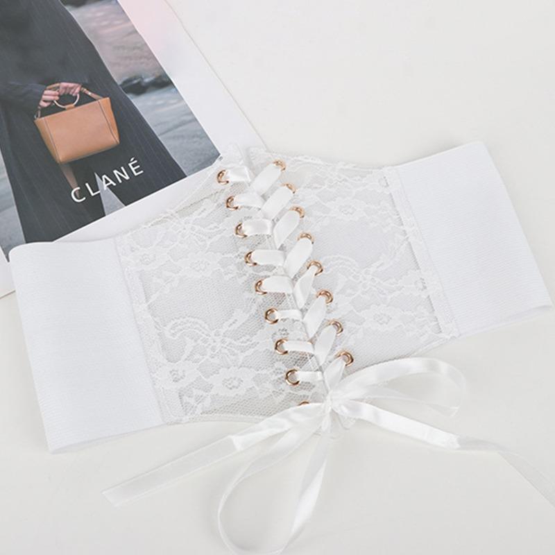 New Classic Pin Buckle Wide Belts Black Elastic Waistband Trendy Corset Waspie Belt Classic Dress Coat Girdle for Women Girls