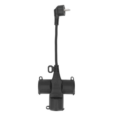 3 Way Socket Splitter IP44 Waterproof 3 AC Outlets Power Strip Extension Cable 14cm 1.5mm2 Cord