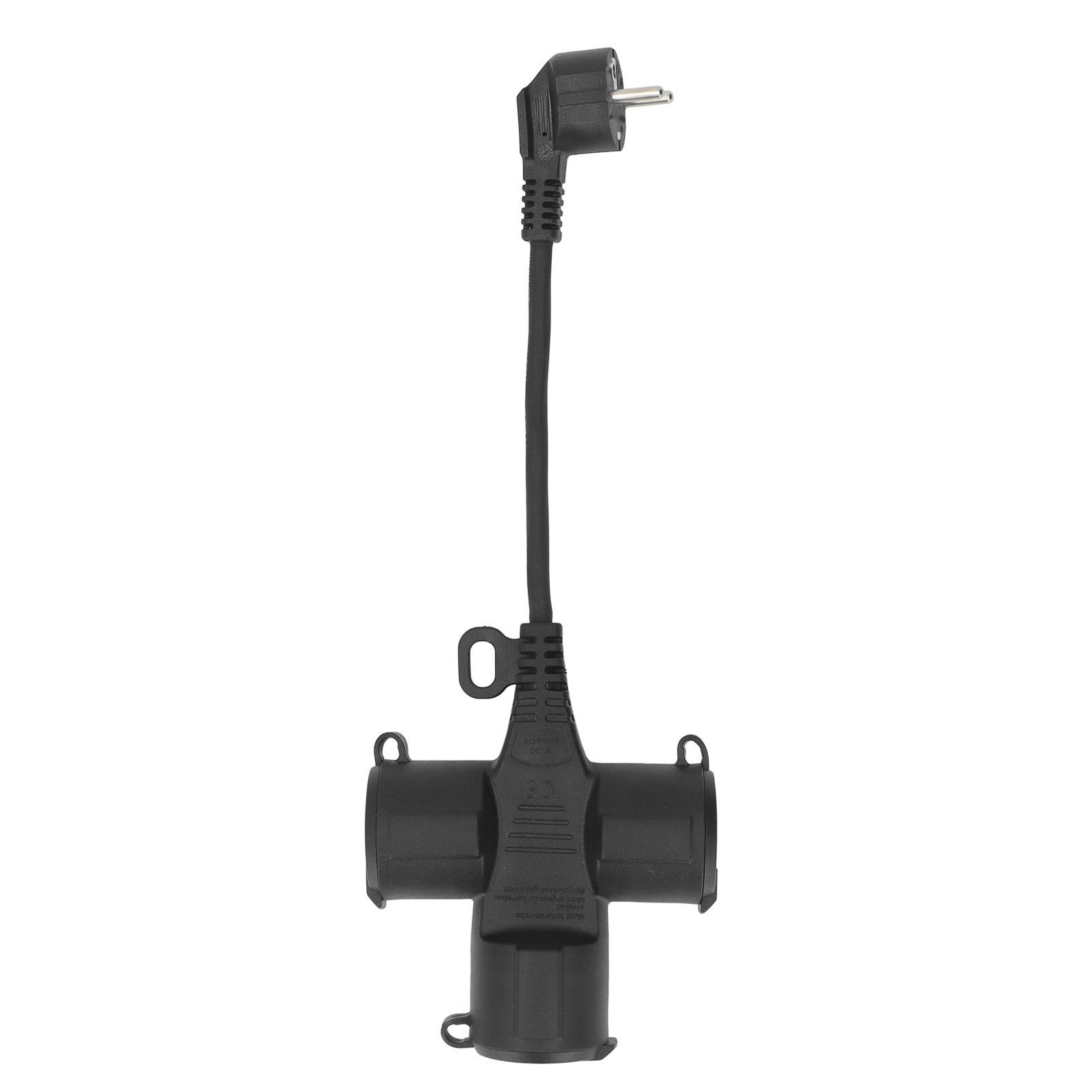 

3 Way Socket Splitter IP44 Waterproof 3 AC Outlets Power Strip Extension Cable 14cm 1.5mm2 Cord