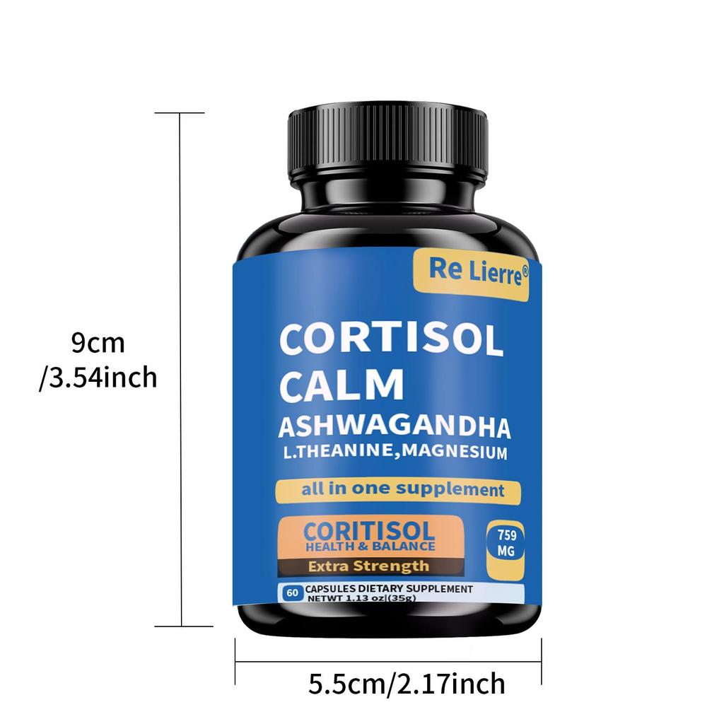 Gestore dello Stress-Cortisolo Equilibrato, Sonno Riposante e Miglioramento dell'Umore, Rilassa|con Rhodiola Rosea, Ashwagandha, L-Teanina e Magnesio