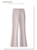 Women's High-Waist Khaki Wool Blend Flared Pants - 2024 Autumn/Winter Style