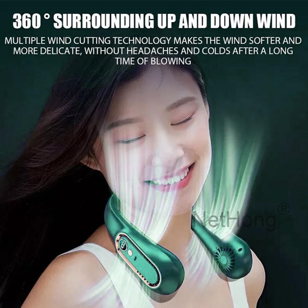 Bladeless Neck Fan - USB Rechargeable Hands-Free Office & Outdoor Use