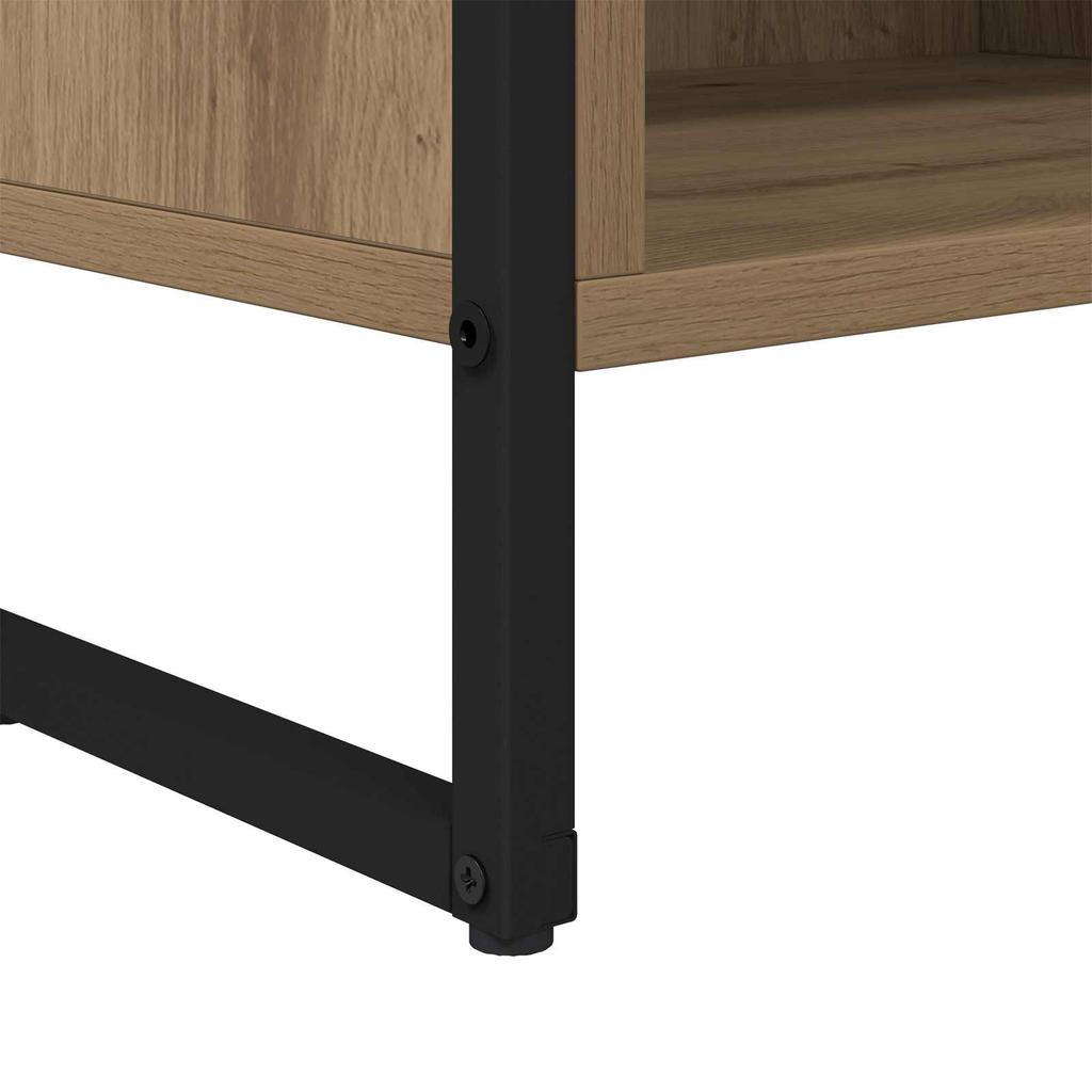 TV Cabinet Rustic Oak Finish 100 x 36.5 x 30.5 cm