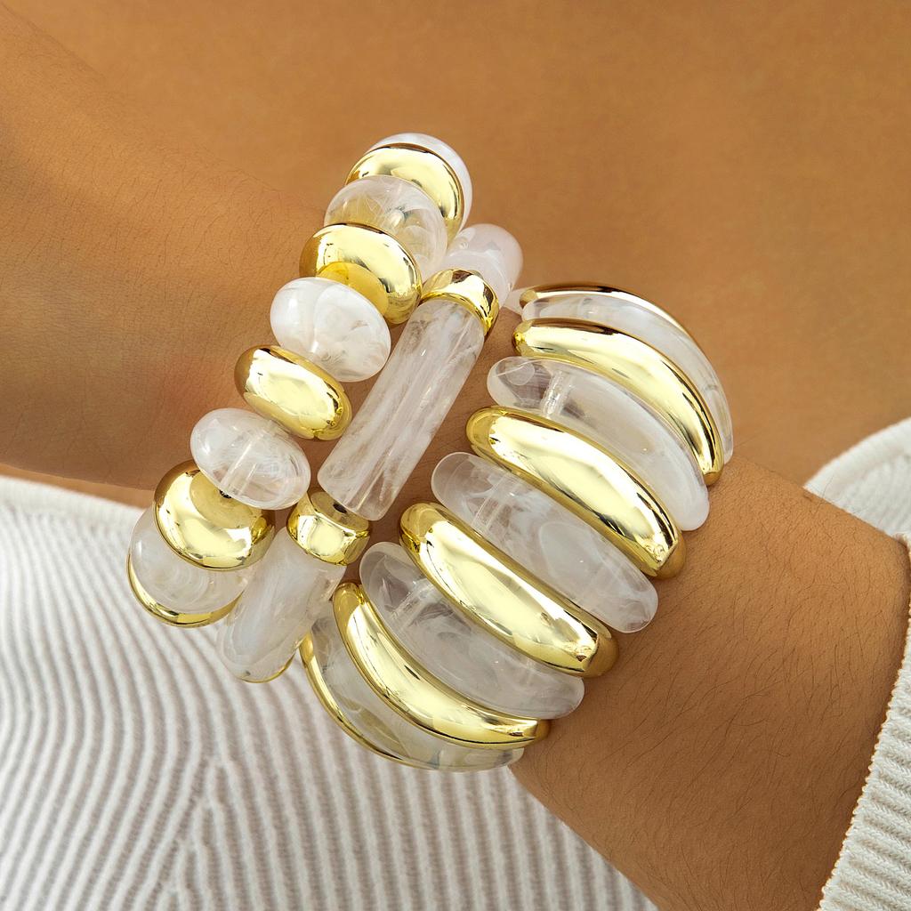Retro Resin Exaggerated Beaded Bracelet, Temperament Versatile Acrylic Bracelet Wholesale