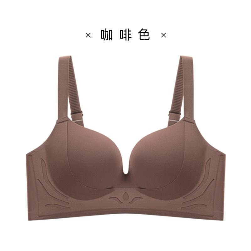 

Large size, high-grade non-marking gathering, stylish, no steel ring, pull belt, stable support, side collection bra 44bc through cup кавовий