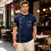 Ανδρικό Κρεμ T-Shirt με 3D Εκτύπωση και Στρογγυλή Λαιμόκοψη, Γραφικό Κουζίνας με Σχέδιο Στολής Σεφ, Casual κοντομάνικο T-shirt