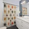 Starburst Shower Curtain - Retro Mid-Century Design, Atomic Era, Geometric Pattern, Vintage Bath Decor