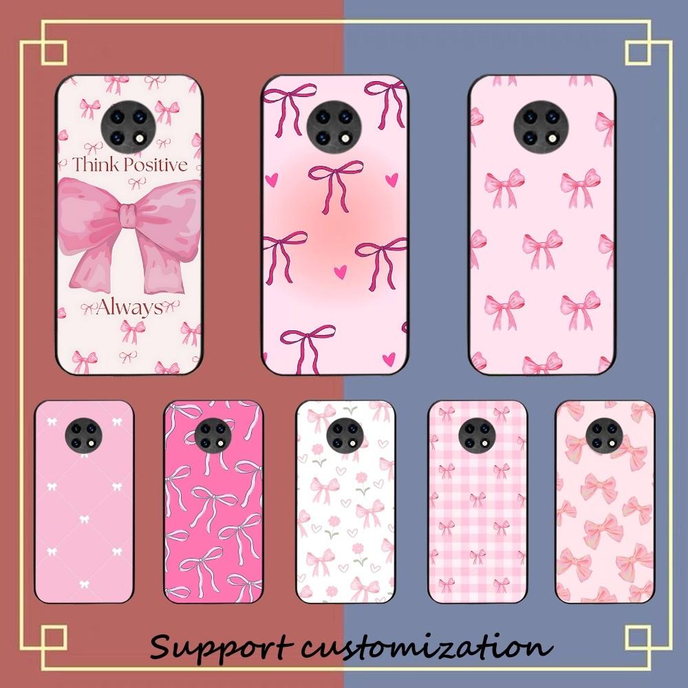 Cute Pink Bowknot Phone Case For Redmi Note 4 X 5 A 6 7 8 T 9 9S 10 11 11S 11Epro Poco M3 Pro