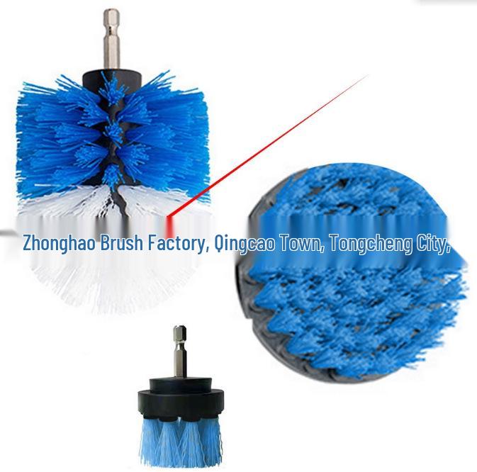 Light Blue Electric Drill Brush Set: 5-Piece Car Cleaning & Polishing Kit