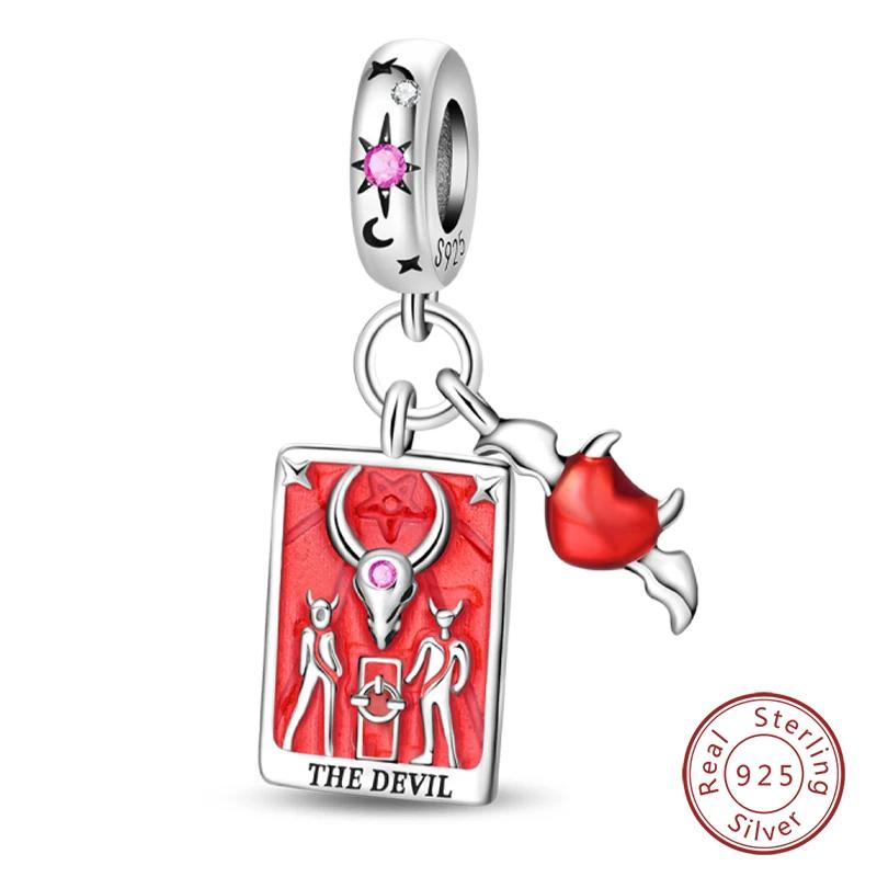 

copper Star Shape Moon Sun Couple Magic Wheel of Fortune Justice Tarot Cards Pendants Compatible With Bracelets Do It Yourself Birthday Jewellery