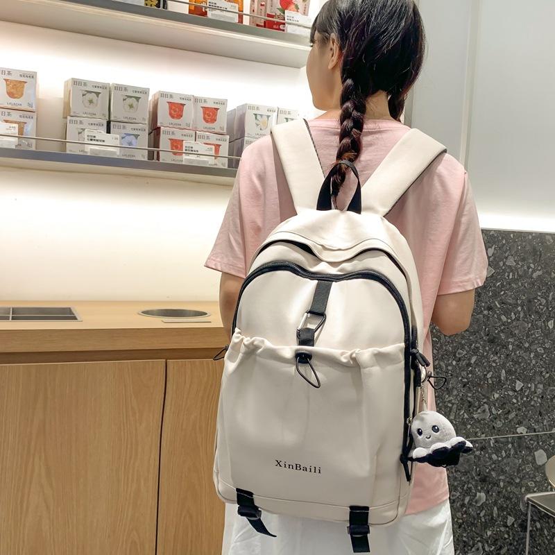 Schoolbag1011 new simple large-capacity backpack, high-end color matching college student schoolbag, light Korean backpack