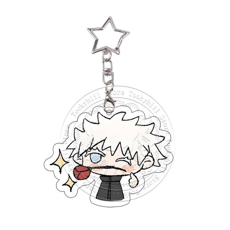 

Jujutsu Kaisen Gojo Satoru Acrylic Keychain Exquisite Student Megumi Keyring Bag Decor Pendant Keyring Yuji Birthday Gift 4-5cm